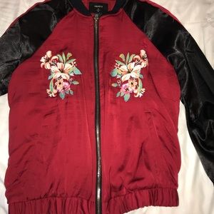 ✧embroidered bomber style jacket✧